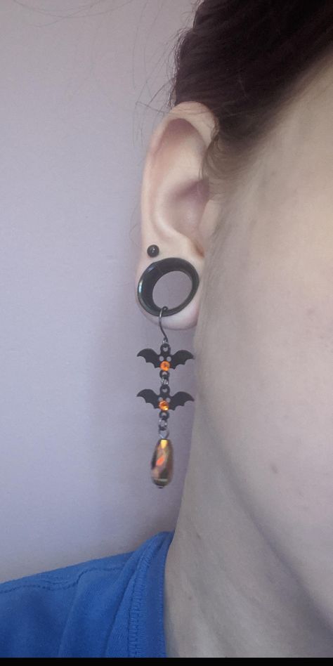 16mm Stretched Ears, Stretched Ears With Earrings, Pointed Nails, Stretched Ears, Black Magic, Behind Ear Tattoo, Piercing Jewelry, Piercings, Tattoos