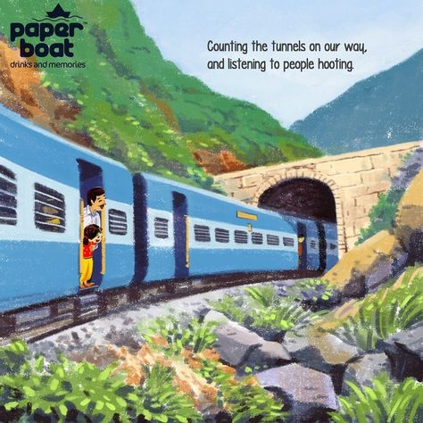 These Illustrations About Train Rides Will Take You On An Indian Railways Feels Trip Paper Boat Memories, Boat Cartoon, Childhood Memories Quotes, Train Drawing, Train Illustration, Childhood Memories Art, Boat Illustration, Boat Drawing, Indian Illustration