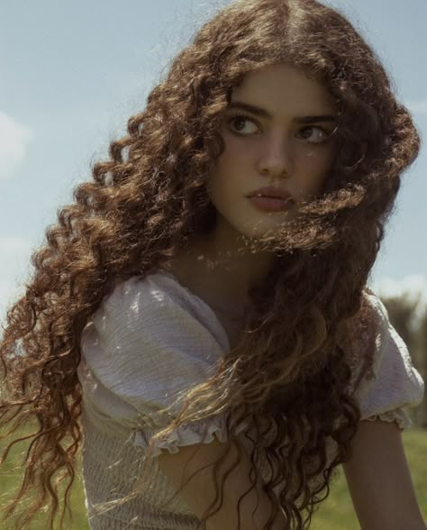 Curly Long Hair Aesthetic, Blonde On Curly Hair, Blonde Woman Face Claim, Character Face Claims, Emotion References, Hair Claim, Curly Dark Brown Hair, Fantasy Hairstyles, Different Shades Of Blonde