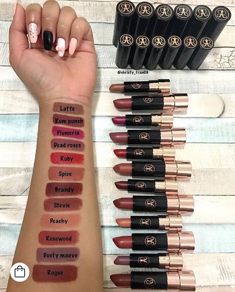 ABH lipstick swatches Anastasia Lipstick, Abh Liquid Lipstick, Anastasia Beverly Hills Lipstick, Matte Lipstick Shades, Best Makeup Tutorials, Batons Matte, Brown Skin Makeup, Matte Lipsticks, Rum Punch