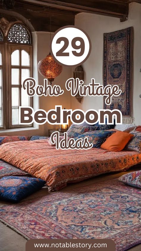 Transform your space with these 29 Boho Vintage Bedroom Ideas that blend retro charm with free-spirited style! From boho bedroom vintage decor ideas to boho master room bedroom ideas vintage, discover cozy textures, antique accents, and Persian-inspired floor cushions for a dreamy retreat. Whether you love modern vintage bedroom ideas retro boho or need vanity ideas bedroom vintage boho, these boho style bedroom ideas vintage will inspire your perfect sanctuary! ✨