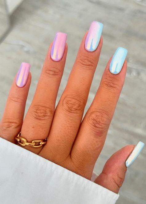 Ombre Chrome Nails, Fun Manicure, Pink Chrome Nails, Fun Summer Nails, Chrome Nails Designs, Pink Ombre Nails, Ombre Nail, Ombre Nail Designs, Metallic Nails