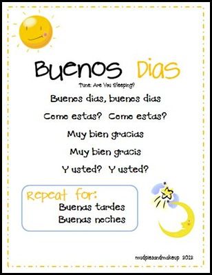 Mudpies and Make-up: Spanish Circle Time Printables {FREE!} Circle Time Printables, Preschool Spanish Lessons, Preschool Spanish, Circle Time Songs, Learning Spanish For Kids, Spanish Curriculum, Classroom Songs, Spanish Basics, Homeschool Spanish