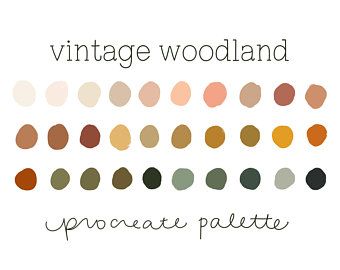 Moodboard Portfolio, Color Palette Swatches, Digital Color Palette, Procreate Etsy, Outdoor Sunroom, Color Palette Procreate, Procreate Palette, Palette Challenge, Vintage Woodland