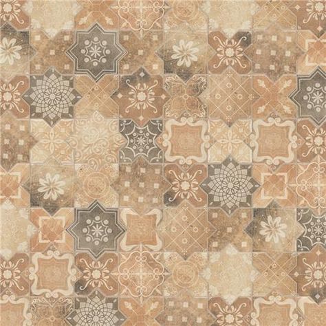 Tech Land Cross Fire Temple 6"x6" Porcelain F/W Tile French Country Tile, Faded Terracotta, Cross Tile, Cross Fire, Hexagon Tile Floor, Design Marocain, Star Fire, Star Tile, Geometric Composition