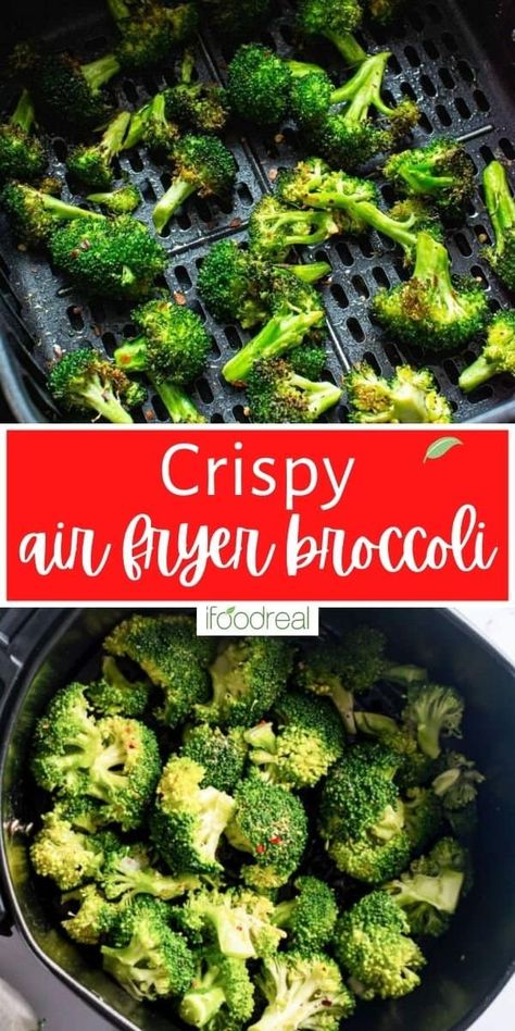 Air Fryer Broccoli is lightly caramelized, crispy, and cooks in just 10 minutes! Adjust the seasonings to your taste, and then serve as a healthy side to all your favorite meals. Crispy Broccoli, Broccoli Recipes Healthy, Air Fryer Broccoli, Air Fryer Veggies, Easy Healthy Side Dishes, Air Fryer Vegetables, Fried Broccoli, Broccoli Recipe, Air Fry Recipes