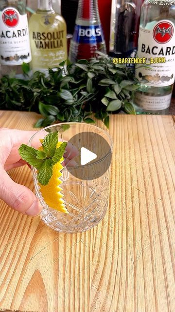 Bartending 101, Alcoholic Treats, Drink Garnishing, Cocktail Garnish, Lemon Mint, Mocktail Recipe, Alcohol Recipes, Bar Drinks, Mixology