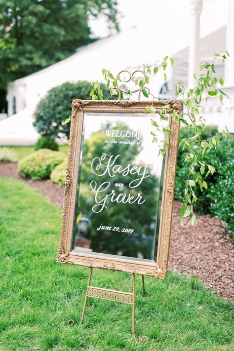 Vintage Mirror Wedding Welcome Signs Trending Right Now Mason Dixon Designs Ally&Bobby Vintage Mirror Wedding, Wedding Welcome Sign Ideas, Welcome Sign Ideas, Mirror Wedding Signs, Mirror Wedding, Vintage Wedding Signs, Wedding Mirror, Daisy Wedding, Welcome Signs