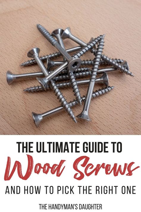 Wood Screws Types Of, Carpenter Tricks, Timber Connections, Woodworking 101, Types Of Screws, Wood Connectors, Glamour Home, Mobile Workbench, Tool Tips