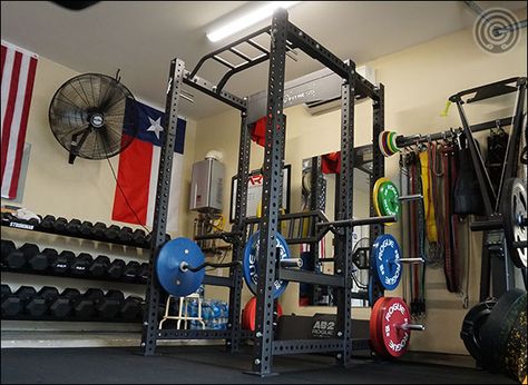 Rep Fitness PR-5000 Power Rack - A Comprehensive Review Strength Training At Home, Training At Home, Gym Room At Home, Plate Storage, Gym Room, Pull Up Bar, Garage Gym, Power Rack, Floor Space