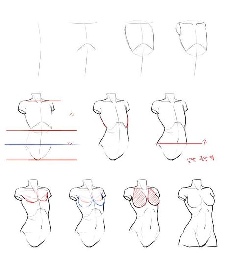 Drawing Anime Bodies, Female Anatomy Reference, Human Body Drawing, Drawing Female Body, Couple Drawing, Výtvarné Reference, Drawing Eyes, Drawing Hair, Anatomy Tutorial