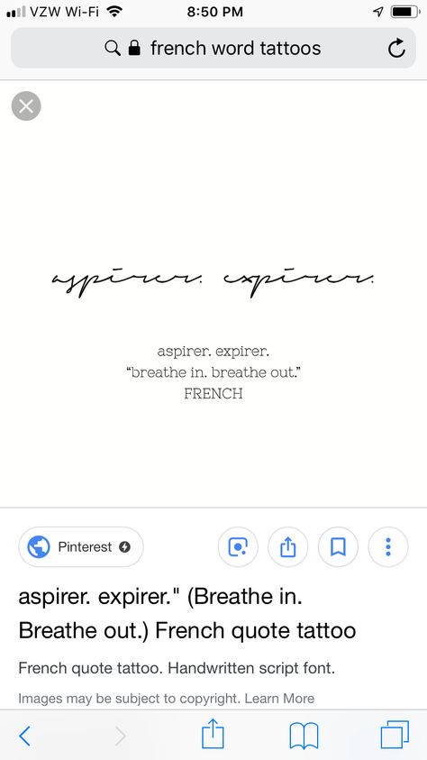 One Word Tattoos Meaningful French, French Phrase Tattoos Women, Meaningful French Tattoo Quotes, Breathe In French Tattoo, Love Yourself French Tattoo, French Word Tattoos, Handwritten Script Font, French Quotes, Breath In Breath Out