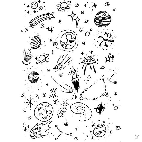 Astronomy Doodles Aesthetic, Doodles Planets, Astronomy Doodles, Cosmic Drawings, Sky Doodles, Galaxy Doodles, Doodles Space, Universe Doodle, Background Doodles