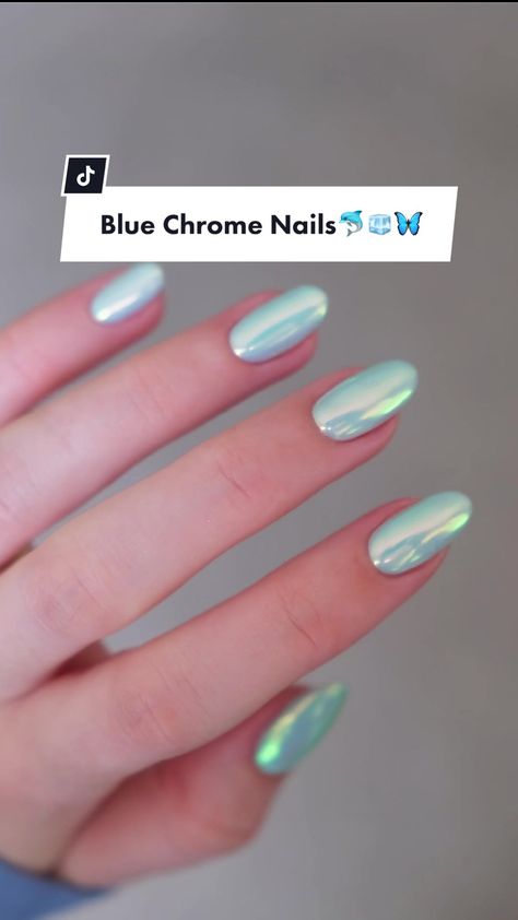 August Chrome Nails, Tiffany Chrome Nails, Chrome Nails Pastel, Chrome Aqua Nails, Blueberry Milk Nails Chrome, Tiffany Blue Chrome Nails, Mint Green Chrome Nails, Chrome Nails Teal, Turquoise Nails Chrome