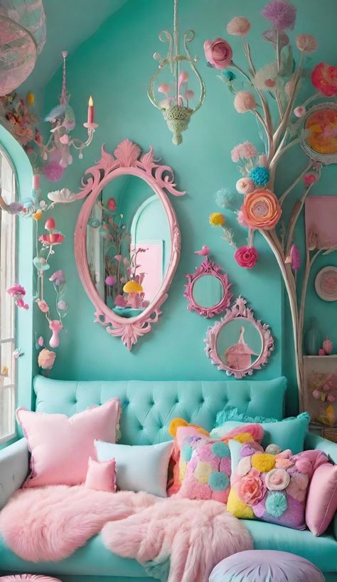 Color Full Living Room, Full Living Room, Apartment Bedroom Ideas, Baddie Apartment, Colorful Room Decor, Pastel Home Decor, Casa Vintage, Apartment Bedroom, Room Design Bedroom