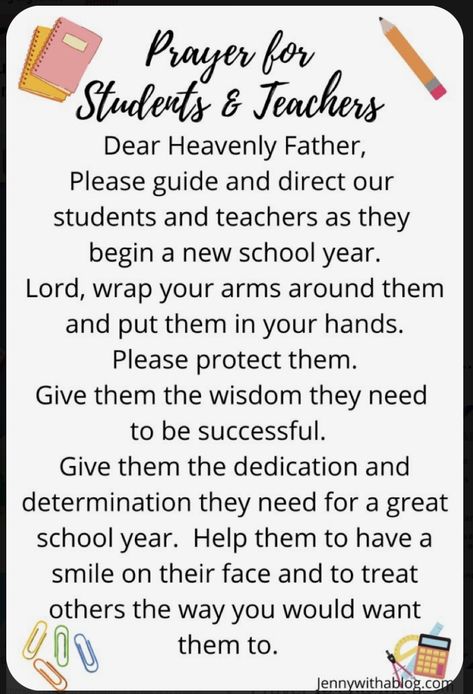 Classroom Prayer, Prayer For Students, Back To School Prayer, Give Thanks In All Circumstances, Teacher Prayer, Prayer For My Son, Encouraging Scriptures, God Has A Plan, Prayer For My Children