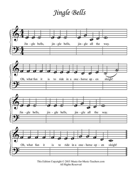 Jingle Bells Jingle Bell Violin Sheet Music, Jingle Bells Clarinet Sheet Music, Jingle Bells On Piano, Jingle Bells Sheet Music Free Printable, Jingle Bells Piano Easy, Violin Beginner Music, Jingle Bells Piano, Bass Clarinet Sheet Music, Jingle Bells Sheet Music