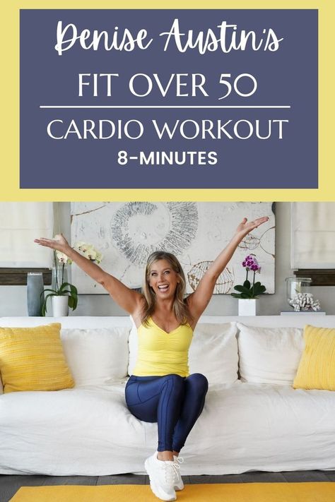 Want to burn fat and calories?! Then join me for a quick and effective 8-minute cardio workout that is perfect for people over 50 who want to look and feel their best! Denise Austin Workout, Toned Legs Workout, Workout Program Gym, Denise Austin, Short Workouts, Basic Workout, Simple Lifestyle, Home Exercise Routines, Healthy Exercise