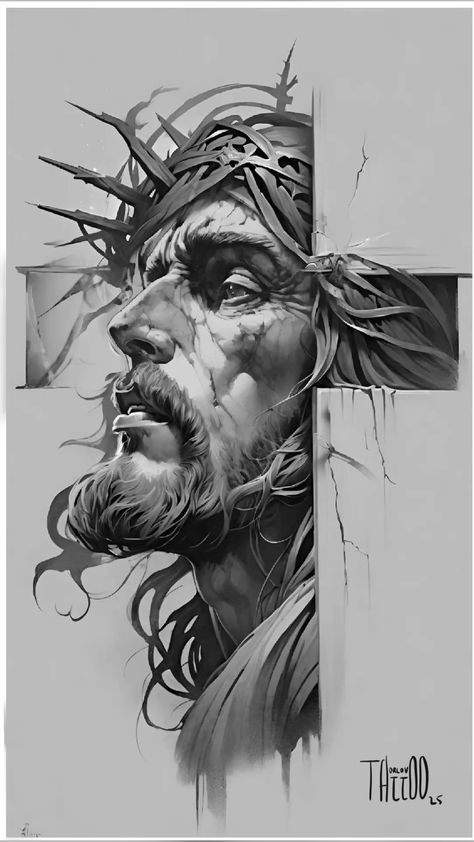 Ai+ procreate. #jesus #tattoosketching #jesuscristo Jesus Face Tattoo Design, Jesus Back Tattoo, Biblical Sketches, Drawing Of God, Jesus Tattoo Ideas, Jesus Tattoo Sleeve, Jesus Sketch, Jesus Tattoos, Jesus Christ Tattoo