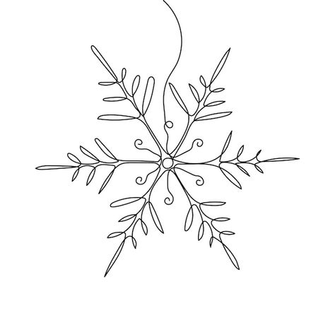 Continuous one-line drawing of a snowfla... | Premium Vector #Freepik #vector #background Line Art Christmas Card, Winter Drawings Aesthetic, Snowflake Line Drawing, Winter Line Drawing, Christmas Line Drawings Art, Line Art Drawings Christmas, Christmas Line Art Simple, Line Drawing Christmas Card, Christmas Line Art Drawings