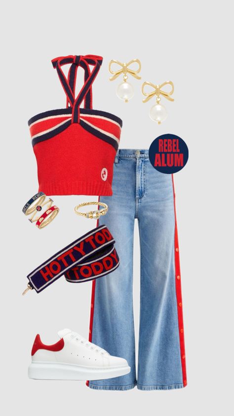 Ole Miss Gameday Outfit Ole Miss Gameday, Rush Week Outfits, Rush Week, Hotty Toddy, College Fits, Concert Fits, Country Concerts, Ole Miss, Cute Fit