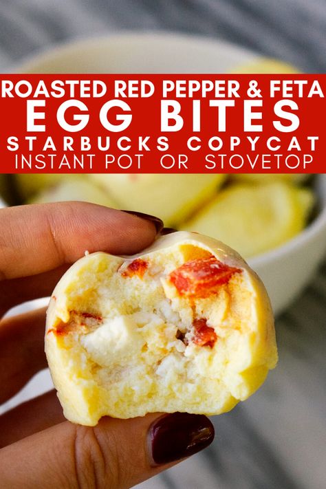 Fluffy Egg Bites, Feta Egg Bites, Red Pepper Egg Bites, Pepper Egg Bites, Starbucks Egg White Bites, Starbucks Egg Bites Recipe, Starbucks Egg Bites, Egg Bites Recipe, Egg Diet