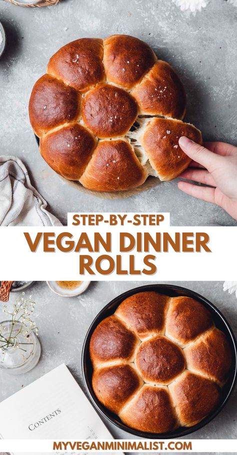 Vegan No Yeast Bread, Vegan Food Ideas Easy, Vegan Dinner Rolls Easy, Vegan Rolls Recipe, Fast Vegan Dinner, Easy Vegan Bread Recipe, Vegan Bread Recipes, Vegan Bread Rolls, Simple Vegan Dinner