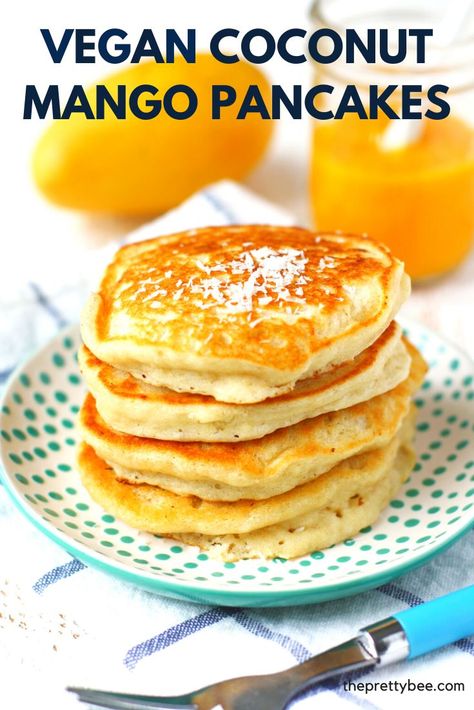 Mango Sauce Recipe, Mango Pancakes, Tropical Breakfast, Health Meals, Digital Cookbook, Breakfast Inspiration, Coconut Pancakes, Fruit Sorbet, Flour Pancakes