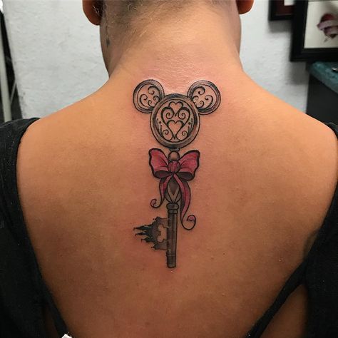 Disney Key Tattoo, Hidden Mickey Tattoo, Mickey And Minnie Tattoos, Tattoos Disney, Minnie Tattoo, Mickey Tattoo, Mouse Tattoo, Mickey Mouse Tattoo, Key Tattoo