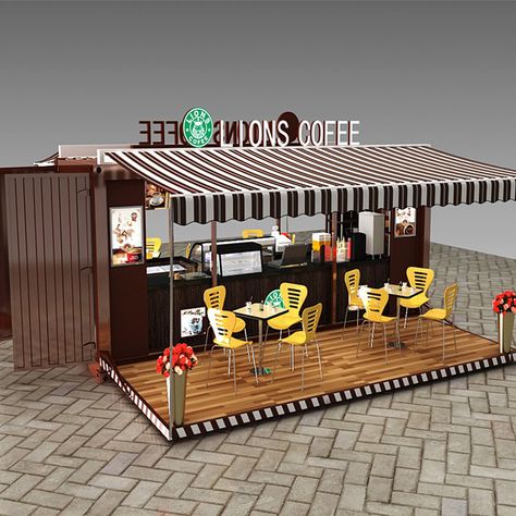 Retail Shop Interior Design, Container Kiosk, Coffee Shop Interior, Container Coffee Shop, Food Stall Design, Shop Counter Design, Mobile Restaurant, Container Restaurant, Mini Cafe