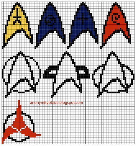 Star Trek Crafts, Star Trek Quilt, Star Trek Cross Stitch, Star Trek Insignia, Geeky Craft, Nerd Crafts, New Computer, Geek Crafts, Star Track