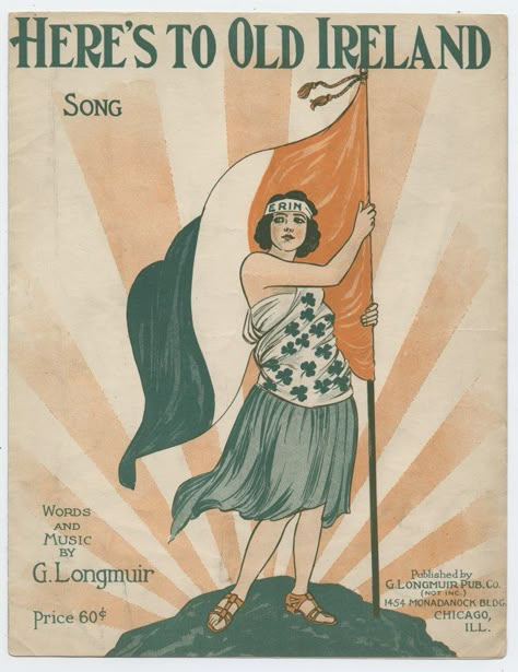 Here's to Old Ireland  #sheetmusic #ireland #1921 Irish Music Aesthetic, Gaeilge Aesthetic, Irish Culture Aesthetic, Irish Core, Irish Poster, Celtic Club, Irish Aesthetic, Old Ireland, Irish Blessing Quotes