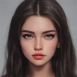 Portrait by jale44 - Artbreeder Face Generator, Female Facial Hair, Artbreeder Girl, Artbreeder Portraits, Art Breeder, Dr Face, Girl With Brown Hair, Digital Portraits, Beauty Art Drawings