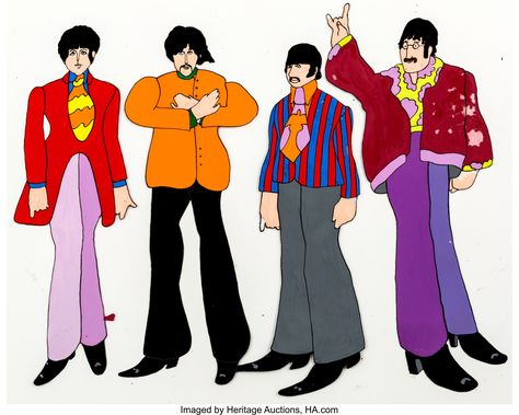 Beatles Character Design, The Yellow Submarine Art, Beatles Yellow Submarine Art, The Beatles Yellow Submarine Art, Yellow Submarine Beatles, Submarine Painting, Yellow Submarine Movie, Yellow Submarine Art, Submarine Art