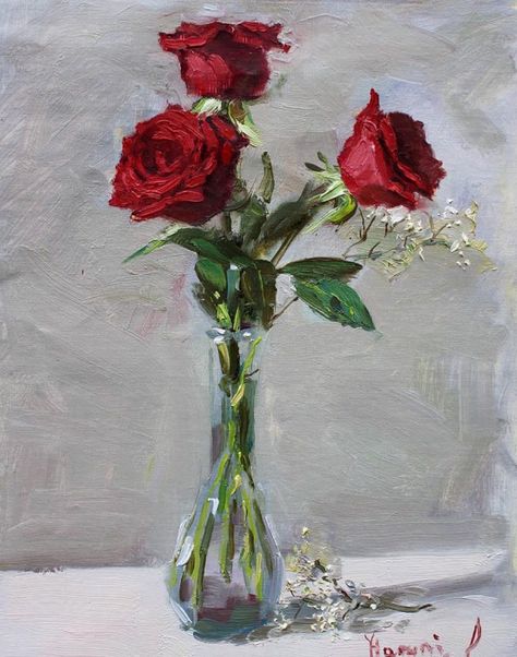 Images Terrifiantes, Roses In A Vase, Piskel Art, Rennaissance Art, Painting Gallery, Aesthetic Painting, Flower Art Painting, Rose Painting, Art Inspiration Painting