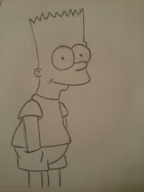 Bart Simpson Art Drawings, Bart Simpson Sketch, Bart Simpson Painting, Bart Simpson Drawing, Fun Drawings, Bart Simpson Art, Simpsons Drawings, Easy Doodle, Simpsons Art