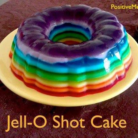 Jello Shot Cake, Rainbow Jello Shots, Rainbow Jello, Kristina Webb, Jello Shot, Impressive Desserts, Unflavored Gelatin, Cooking Spray, Jell O