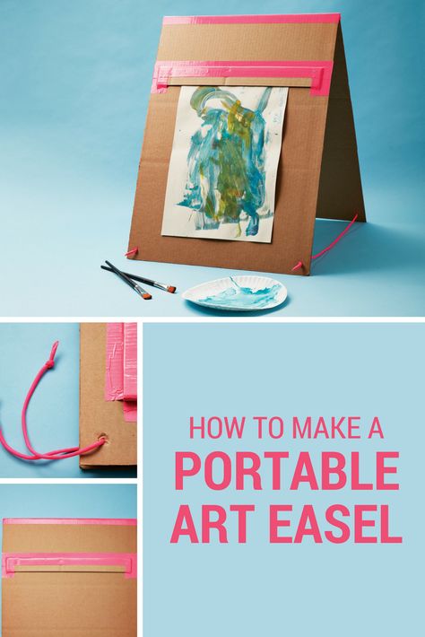 Your mini Monet can have their own art station with this easy DIY cardboard art easel. Easel Diy, Make An Easel, Diy Easel, Kids Easel, Vbs Crafts, Art Easel, Cardboard Art, Crafty Kids, School Inspiration