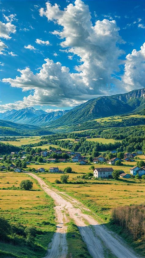 Peaceful Village Aesthetic, Village Vibes, Pretty Flowers Photography, Landscape Pics, Plains Landscape, England Countryside, Reference Board, Visual Reference, Honeymoon Places