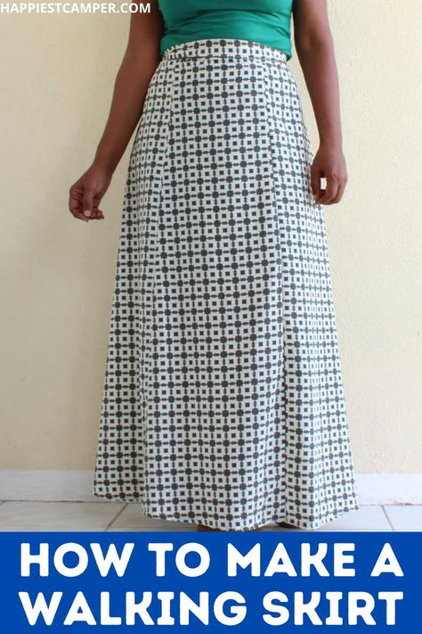 Free Skirt Patterns For Women, Skirt Sewing Pattern Free, Maxi Skirt Sewing Pattern, Skirt Sewing Tutorial, Free Skirt Pattern, Long Skirt Pattern, A Line Skirt Pattern, Skirt Pattern Easy, Walking Skirt