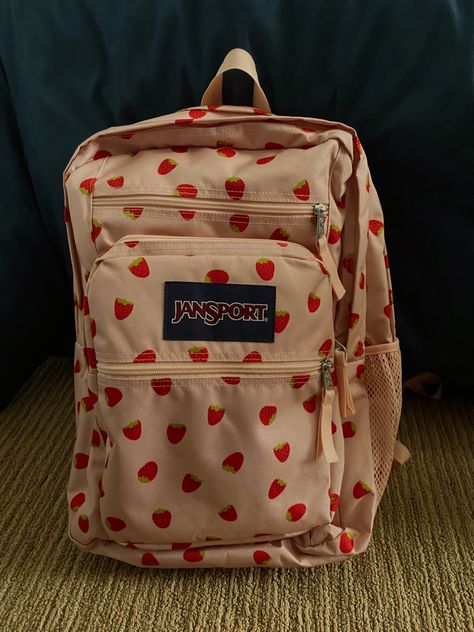 Jansport School Bags, Strawberry Backpack, Back To School Aesthetic, Mochila Jansport, Denim Diy Clothes, Uni Bag, Y2k Handbag, Silly Clothes, Back To College