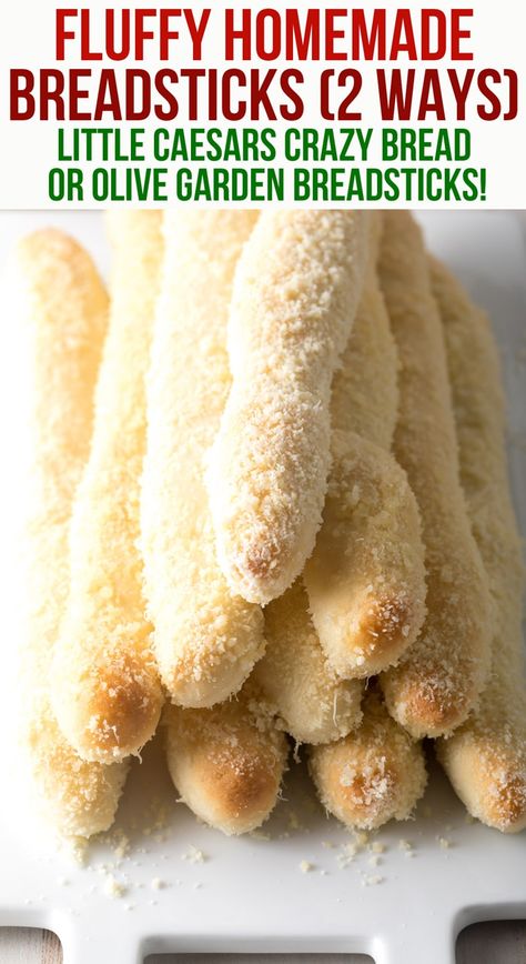 Homemade Breadsticks Recipe (Crazy Bread) - This recipe is so soft and easy to make. Try it two ways, as perfect Copycat Little Caesars Crazy Bread, OR as Olive Garden Breadsticks! #aspicyperspective #homemadebreadsticks #crazybread #littlecaesars #copycatrecipe #olivegarden #breadsticks #breadstickrecipe #crazybreadrecipe #sidedish #appetizer #bread rn Small Batch Breadsticks, Little Caesars Crazy Bread, Breadstick Recipe, Appetizer Bread, Crazy Bread, Olive Garden Breadsticks, Homemade Breadsticks, Breadsticks Recipe, Little Caesars