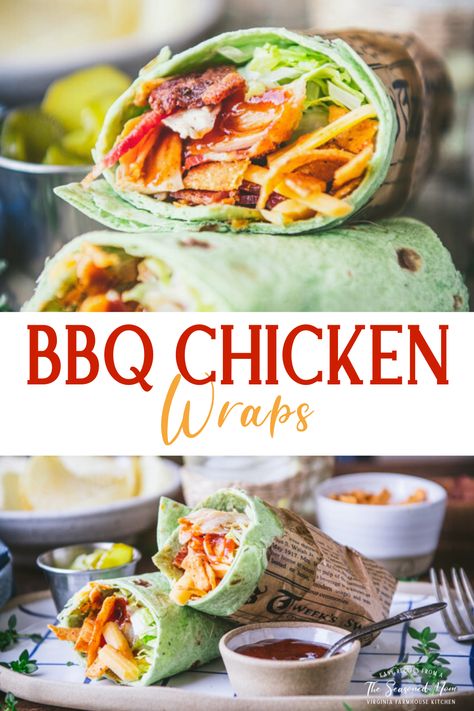 Oven Bbq Chicken Breast, Grilled Chicken Wraps, Bbq Chicken Wraps, Avocado Ranch Dressing, Bbq Chicken Breast, Tortilla Strips, Chicken Wrap Recipes, Avocado Ranch, Easy Potato Salad