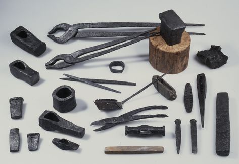 Vegard Vike on Twitter: "A huge collection of #Viking Age #blacksmithing #tools from Bygland in Telemark, Norway. 10th Century. C27454 @kulturhistorisk… https://t.co/7s1LdH9Ehp" Viking People, Smith Tools, Ancient Tools, Anvils, Blacksmith Tools, Blacksmith Projects, La Forge, Antique Tools, Norse Vikings