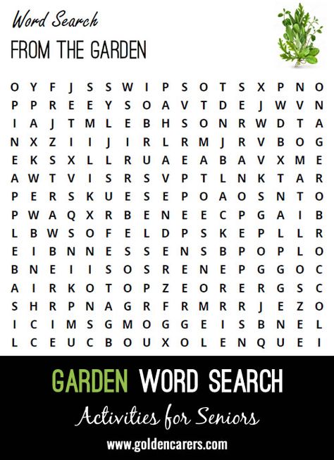 Free Activities, Garden Inspired, Word Search, The Garden, How To Become