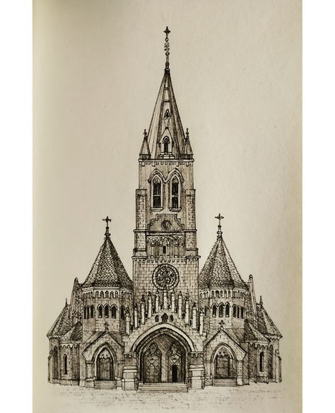 Gothic Architecture Drawing Sketch, Gothic Church Drawing, Gothic Church Tattoo, Europe Sketch, Renew Clothes, Gothic Architecture Aesthetic, Epic Architecture, Church Drawing, Gothic Architecture Drawing