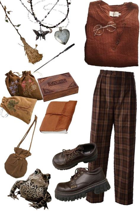 Wizard Core Aesthetic Outfit, Gryffindor Aesthetic Outfit, Weasley Outfits, Cute Cottagecore Outfits, Academia Moodboard, Dark And Light Academia Aesthetic, Gryffindor Outfit, Goblincore Outfits, Academia Aesthetic Outfit