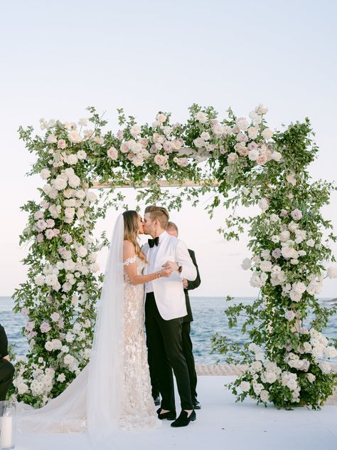 Wedding Chuppah Flowers, Chuppah Flowers, Cabo San Lucas Wedding, Wedding Chuppah, Wedding In Mexico, Phuket Wedding, Cabo Mexico, Wedding Arch Flowers, Cabo Weddings