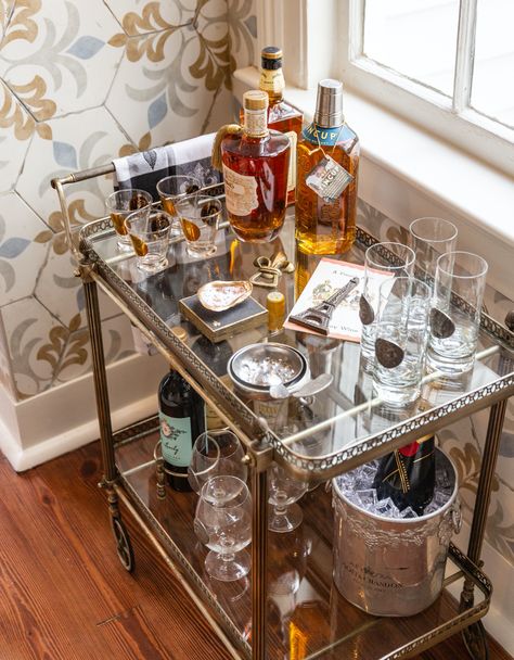 Bar Cart Styling Ideas, Dark Liquor, Perfect Bar Cart, Every Hour Is Happy Hour, Basic Cocktails, Home Bar Essentials, Man Cave Design, Bar Cart Styling, White Wines