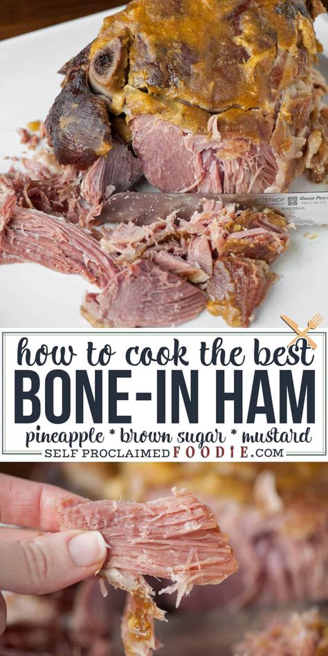 Fresh Bone In Ham Recipes, Ham On The Bone Recipes, Bone In Half Ham Recipes, Cook Bone In Ham In Oven, How To Cook A Raw Ham In The Oven, Raw Ham Recipe, Ham Bone In Recipes, How To Cook A Bone In Ham, Bone In Ham Oven